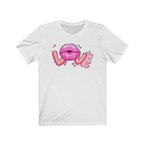 Love Lips Valentine's Day Unisex Jersey Short Sleeve Tee - Lili White Creations 