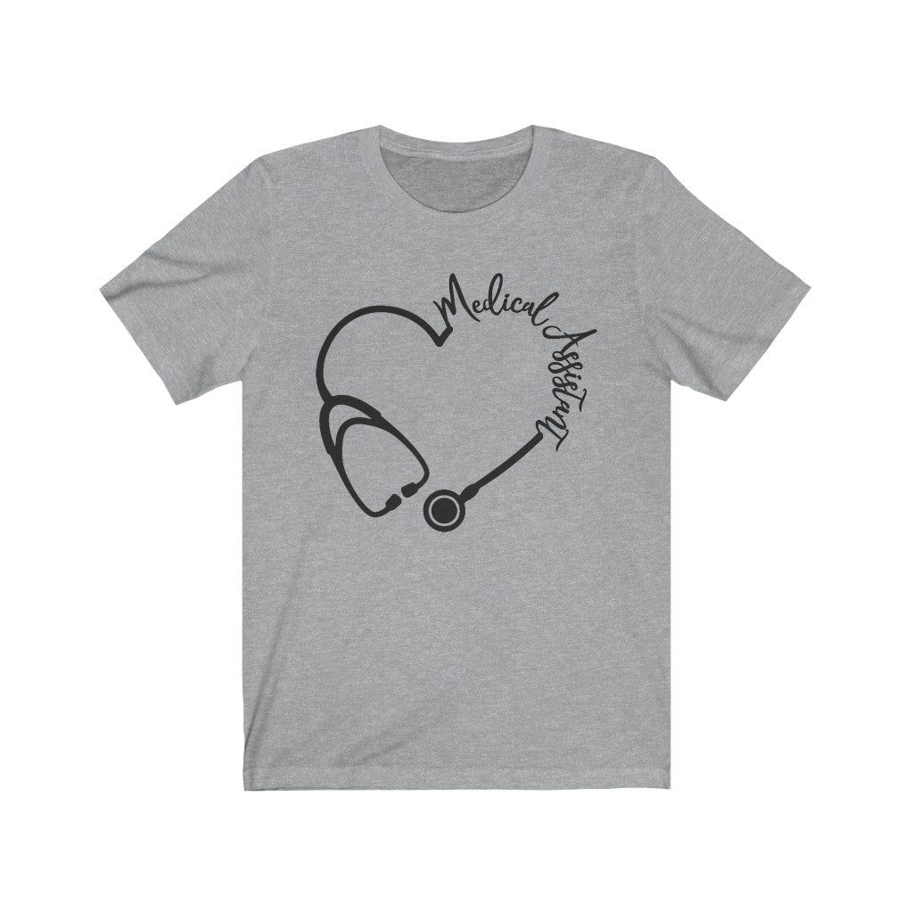 Medical Assistant Stethoscope Heart Unisex Jersey Short Sleeve Tee - Lili White Creations 