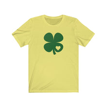 Load image into Gallery viewer, Shamrock with Heart Unisex Jersey Short Sleeve Tee - Lili White Creations 