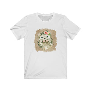 Hedgehog Flower Unisex Jersey Short Sleeve Tee - Lili White Creations 