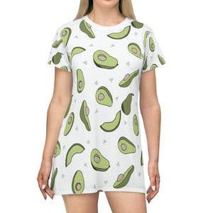 Avocado All Over Print T-Shirt Dress - Lili White Creations 