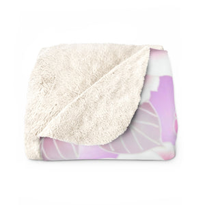 Pink and White Floral 50" X 60" Sherpa Fleece Blanket - Lili White Creations 