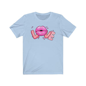 Love Lips Valentine's Day Unisex Jersey Short Sleeve Tee - Lili White Creations 