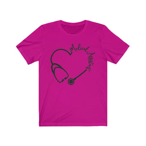 Medical Assistant Stethoscope Heart Unisex Jersey Short Sleeve Tee - Lili White Creations 