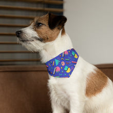 Load image into Gallery viewer, Purple 90s Design Pet Bandana Collar - Lili White Creations 