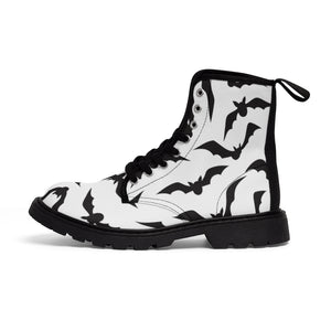 Black Bats Women's Canvas Boots - Lili White Creations 