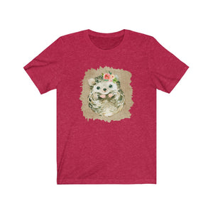 Hedgehog Flower Unisex Jersey Short Sleeve Tee - Lili White Creations 