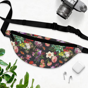 Black Multicolor Floral Fanny Pack - Lili White Creations 