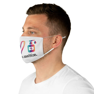 Peace Love Santitize Fabric Face Mask - Lili White Creations 