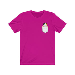 Guinea Pig in Pocket Unisex Jersey Short Sleeve Tee - Lili White Creations 