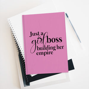 Just a Girl Boss Building Her Empire Pink Journal - Ruled Line - Lili White Creations 