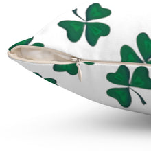 Load image into Gallery viewer, Shamrock Spun Polyester Square Pillow Case - Lili White Creations 