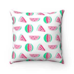 Watermelon Print Spun Polyester Square Pillow Case - Lili White Creations 