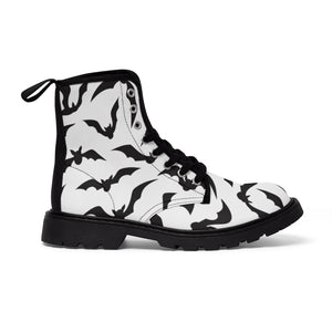 Black Bats Women's Canvas Boots - Lili White Creations 