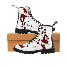 Load image into Gallery viewer, Blood Splatter Women&#39;s Canvas Boots - Lili White Creations 