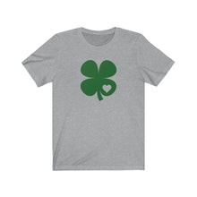 Load image into Gallery viewer, Shamrock with Heart Unisex Jersey Short Sleeve Tee - Lili White Creations 