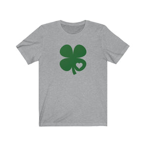 Shamrock with Heart Unisex Jersey Short Sleeve Tee - Lili White Creations 