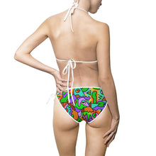 Load image into Gallery viewer, Funky 90s Print Women&#39;s Bikini Swimsuit - Lili White Creations 