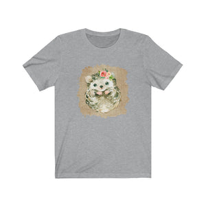 Hedgehog Flower Unisex Jersey Short Sleeve Tee - Lili White Creations 