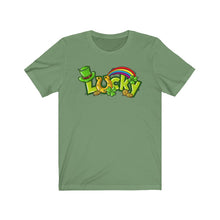 Load image into Gallery viewer, Lucky Rainbow Coins St. Patrick&#39;s Day Unisex Jersey Short Sleeve Tee - Lili White Creations 