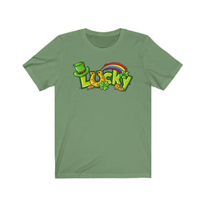 Lucky Rainbow Coins St. Patrick's Day Unisex Jersey Short Sleeve Tee - Lili White Creations 