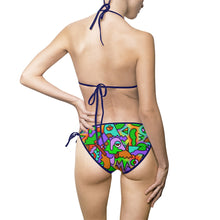 Load image into Gallery viewer, Funky 90s Print Women&#39;s Bikini Swimsuit - Lili White Creations 