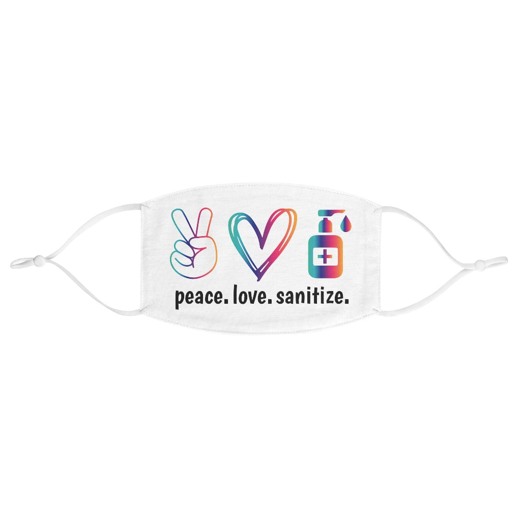 Peace Love Santitize Fabric Face Mask - Lili White Creations 