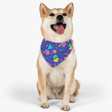 Load image into Gallery viewer, Purple 90s Design Pet Bandana Collar - Lili White Creations 