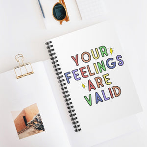 Your Feelings Are Valid Spiral Notebook - Ruled Line - Lili White Creations 