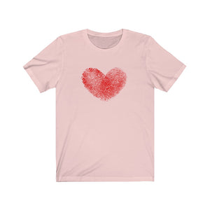 Fingerprint Heart Unisex Jersey Short Sleeve Tee - Lili White Creations 