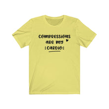 Load image into Gallery viewer, Compressions are My Cardio Unisex Jersey Short Sleeve Tee - Lili White Creations 