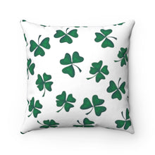 Load image into Gallery viewer, Shamrock Spun Polyester Square Pillow Case - Lili White Creations 