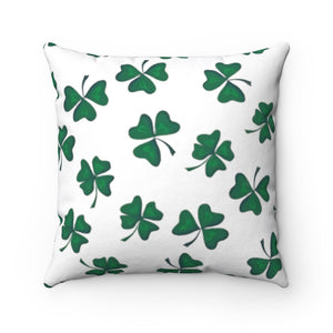 Shamrock Spun Polyester Square Pillow Case - Lili White Creations 