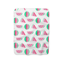 Load image into Gallery viewer, Watermelon Print Sherpa Fleece Blanket - Lili White Creations 