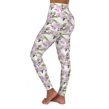 Load image into Gallery viewer, Purple Floral High Waisted Yoga Leggings - Lili White Creations 