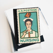 Load image into Gallery viewer, Vintage US Postage Stamp Nursing Journal - Ruled Line - Lili White Creations 