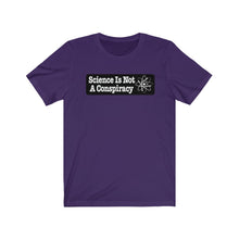 Load image into Gallery viewer, Science is Not a Conspiracy Unisex Jersey Short Sleeve Tee - Lili White Creations 