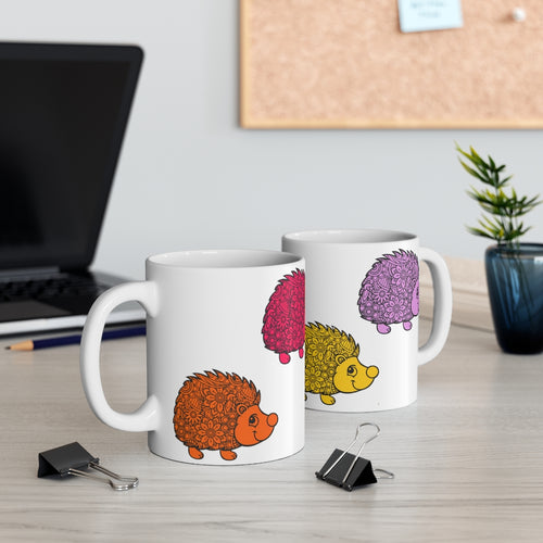 Multi-Color Hedgehog Mug 11oz - Lili White Creations 