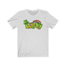 Load image into Gallery viewer, Lucky Rainbow Coins St. Patrick&#39;s Day Unisex Jersey Short Sleeve Tee - Lili White Creations 