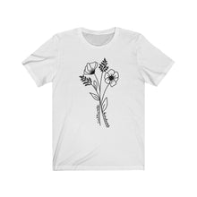 Load image into Gallery viewer, Cultivate Kindness Flowers Unisex Jersey Short Sleeve Tee - Lili White Creations 