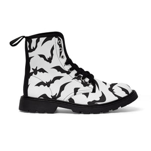 Black Bats Women's Canvas Boots - Lili White Creations 