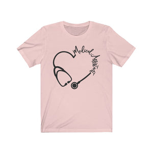 Medical Assistant Stethoscope Heart Unisex Jersey Short Sleeve Tee - Lili White Creations 