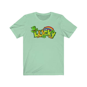 Lucky Rainbow Coins St. Patrick's Day Unisex Jersey Short Sleeve Tee - Lili White Creations 