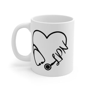 LPN Stethoscope Mug 11oz - Lili White Creations 