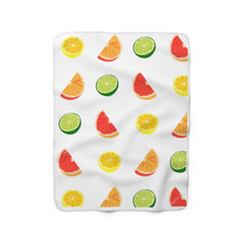 Load image into Gallery viewer, Multi Fruit Design  50&quot; X 60&quot; Sherpa Fleece Blanket - Lili White Creations 