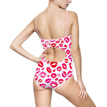 Load image into Gallery viewer, Lips Print Women&#39;s One-piece Swimsuit - Lili White Creations 