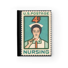 Load image into Gallery viewer, Vintage US Postage Stamp Nursing Journal - Ruled Line - Lili White Creations 