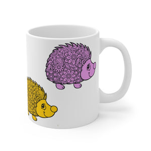 Multi-Color Hedgehog Mug 11oz - Lili White Creations 