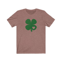 Load image into Gallery viewer, Shamrock with Heart Unisex Jersey Short Sleeve Tee - Lili White Creations 