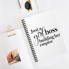 Load image into Gallery viewer, Just a Girl Boss Building Her Empire Spiral Notebook - Ruled Line - Lili White Creations 